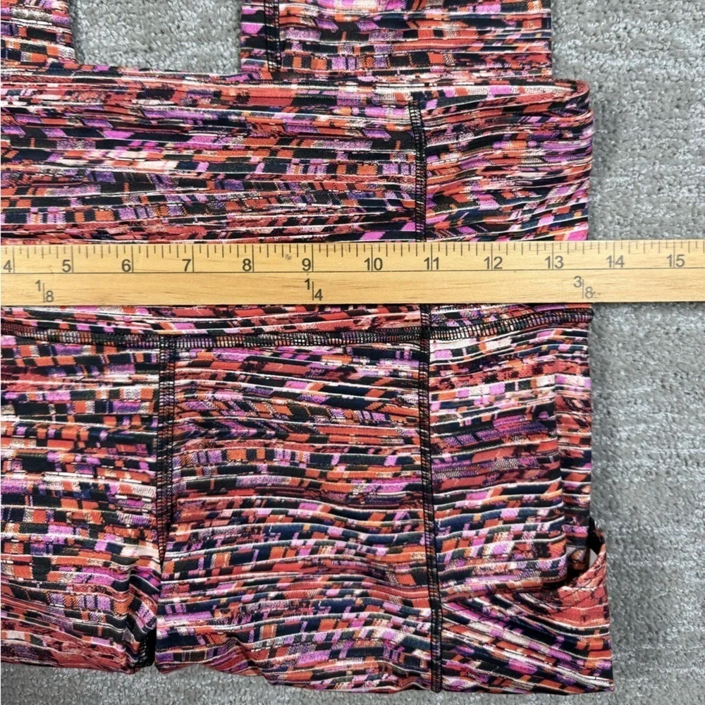 Lululemon Fast and Free Tight II Nulux Flash Pleat Orange Multi Sz 6